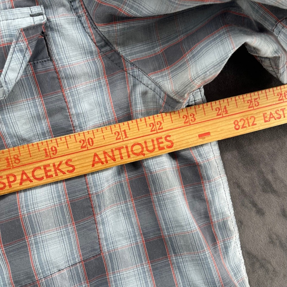 Carhartt Mens Plaid Short Sleeve Button Down Shirt Grey Orange Large 100290 - Picture 5 of 6